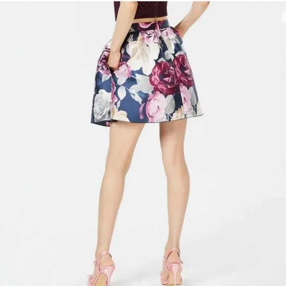 Speechless Floral Mini Lined Flared Skirt SZ 5 Junior - Picture 14 of 14